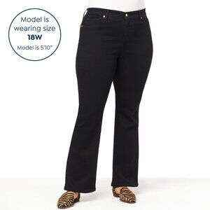 IMAN Women's Platinum Premium Stretch Denim BootCut Jean Plus Size 18W, Black